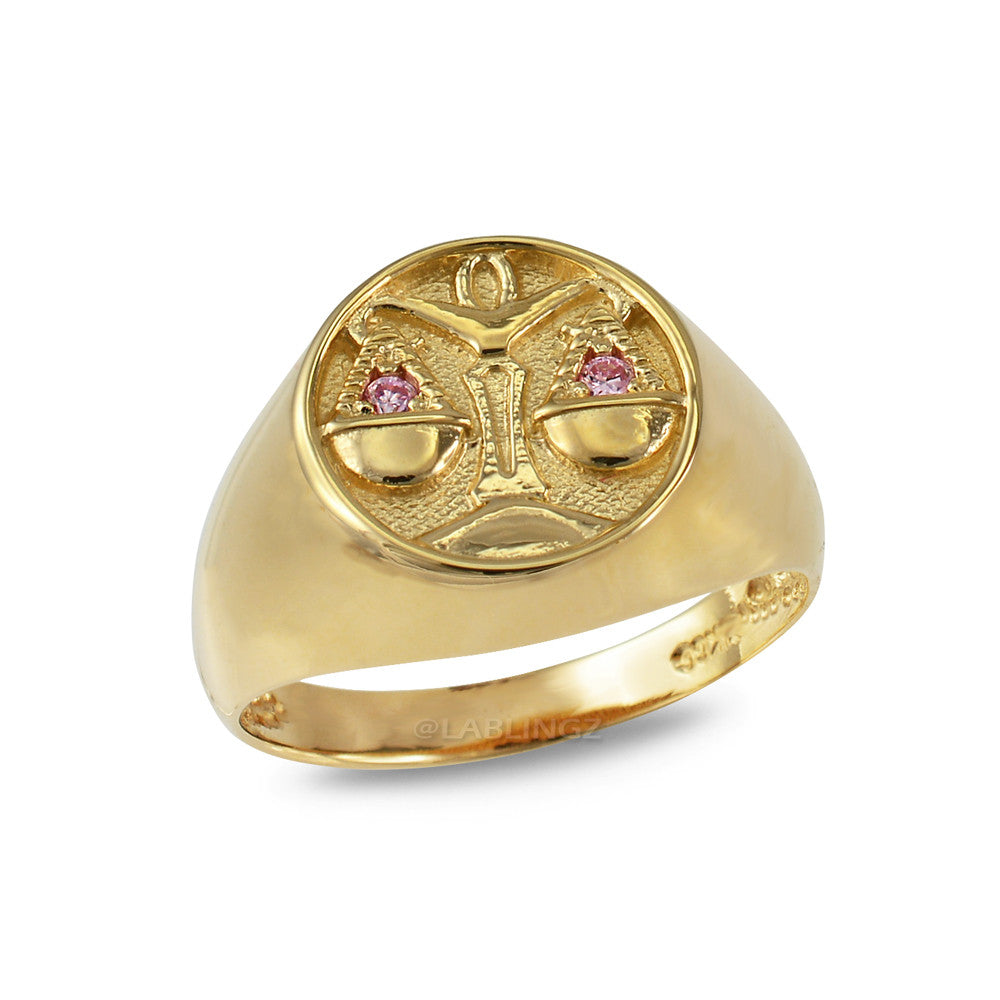 Yellow Gold Genuine Birthstone Zodiac Ring Karma Blingz