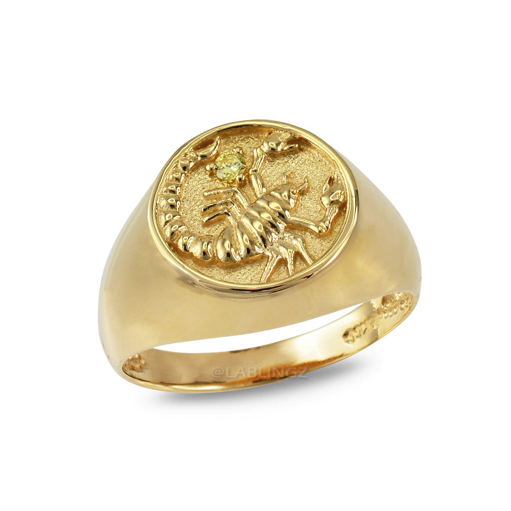 Yellow Gold Genuine Birthstone Zodiac Ring Karma Blingz