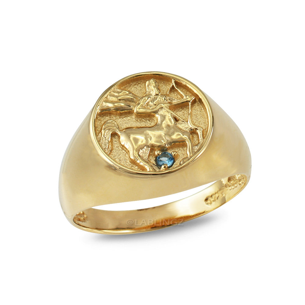Yellow Gold Genuine Birthstone Zodiac Ring Karma Blingz