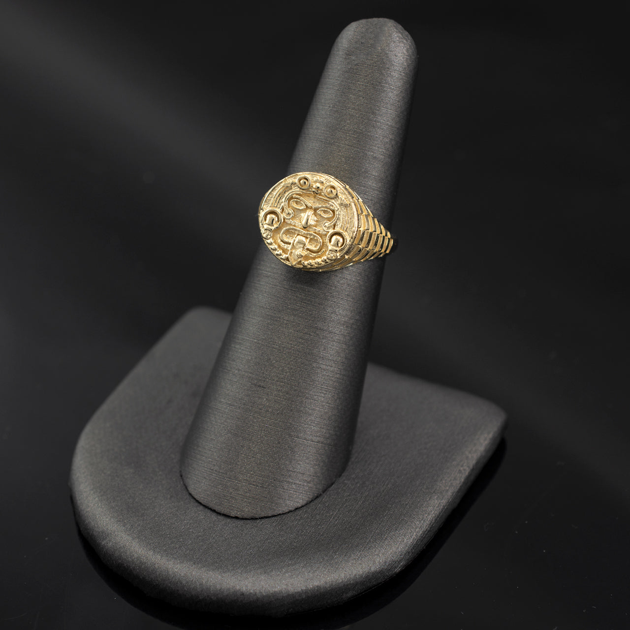 Gold Aztec Mayan Sun Rugged Ring Karma Blingz
