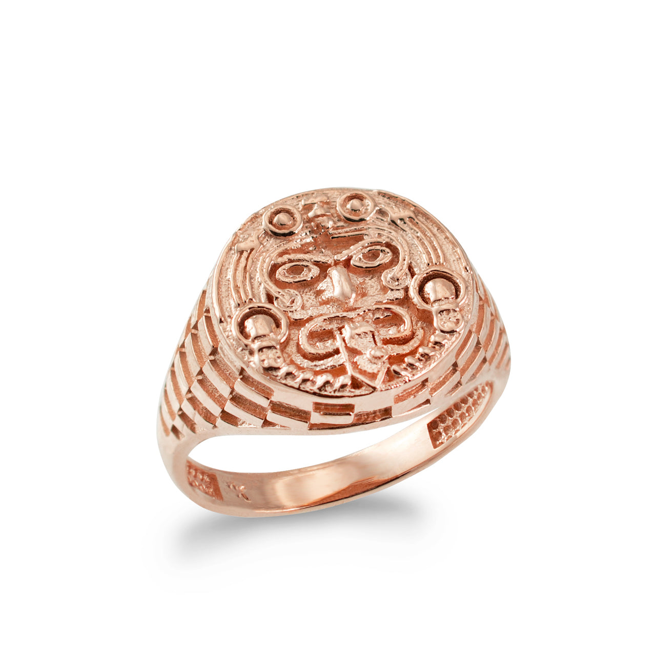 Gold Aztec Mayan Sun Rugged Ring Karma Blingz