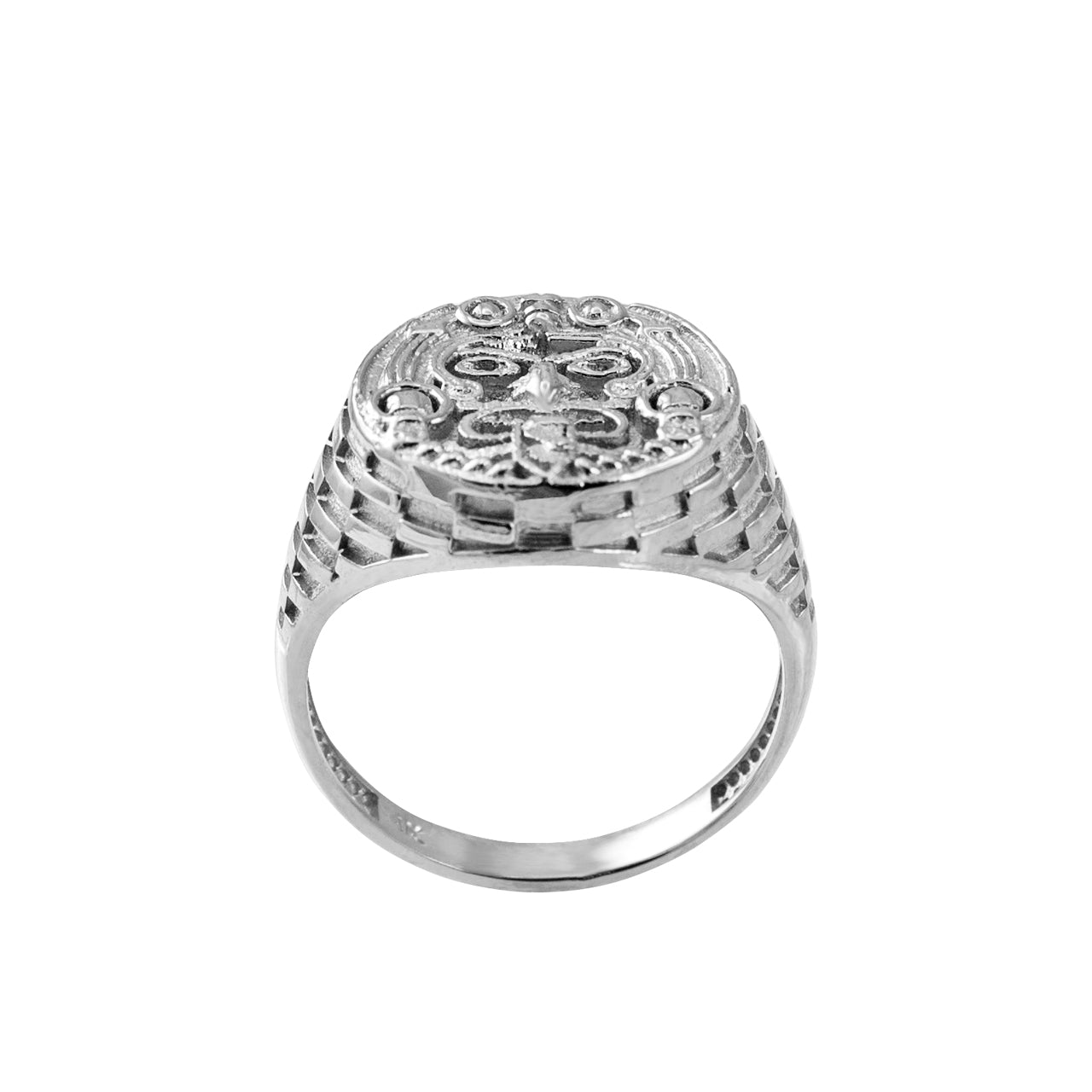 Gold Aztec Mayan Sun Rugged Ring Karma Blingz