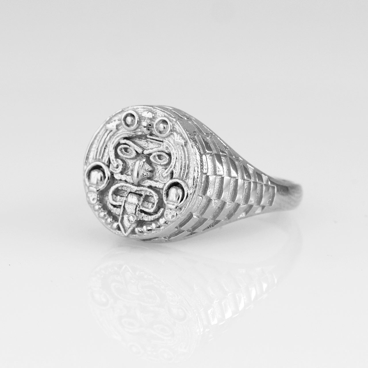 Gold Aztec Mayan Sun Rugged Ring Karma Blingz
