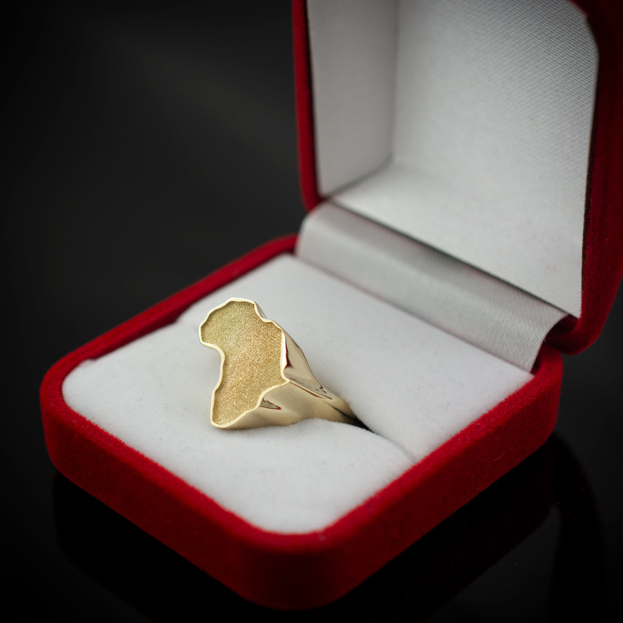 Solid Gold Africa Ring Karma Blingz