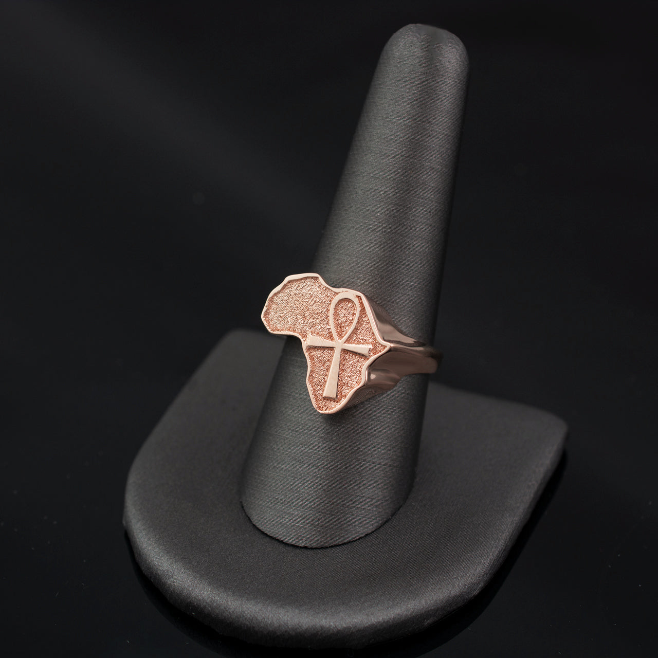 Solid Gold Egyptian Ankh Africa Ring Karma Blingz