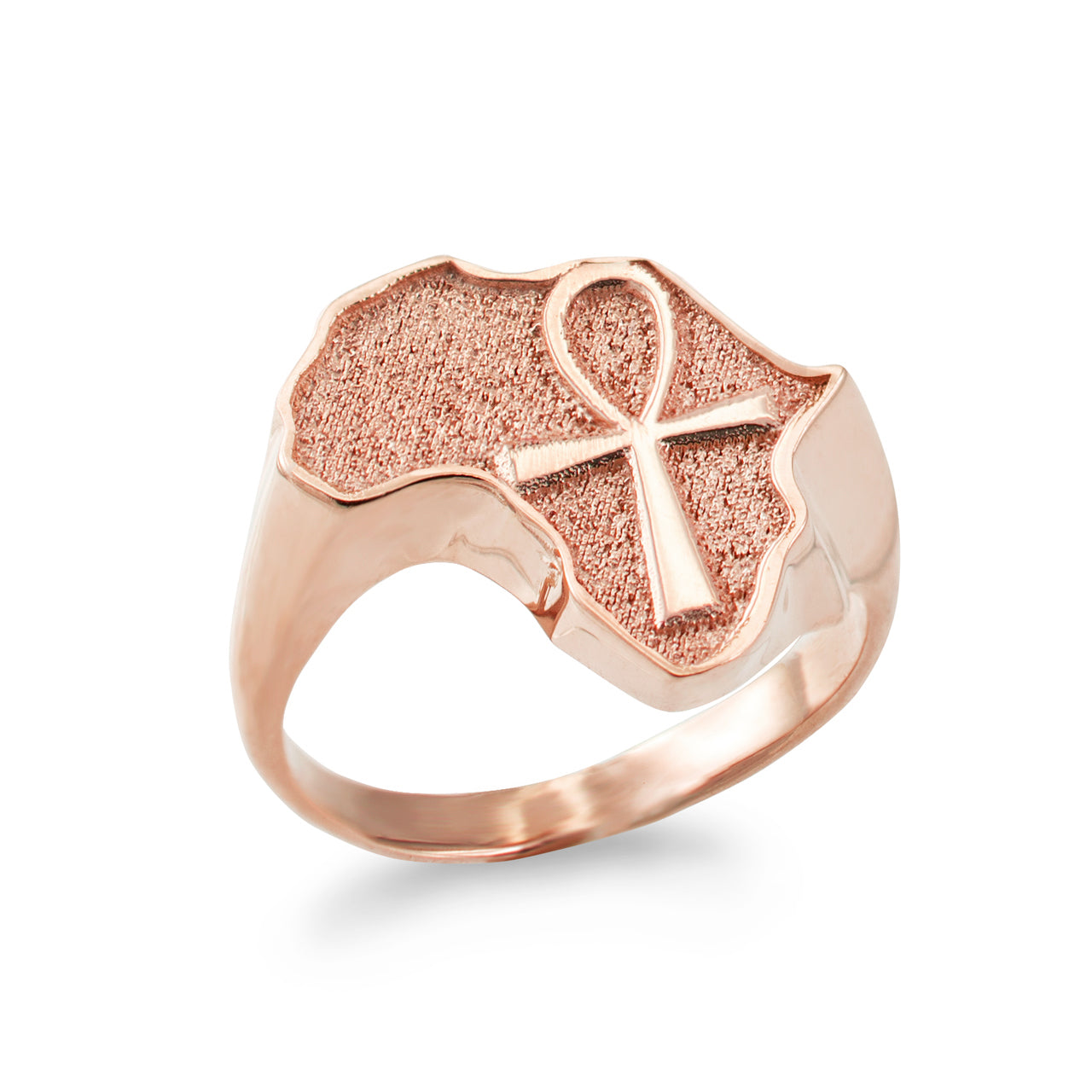 Solid Gold Egyptian Ankh Africa Ring Karma Blingz