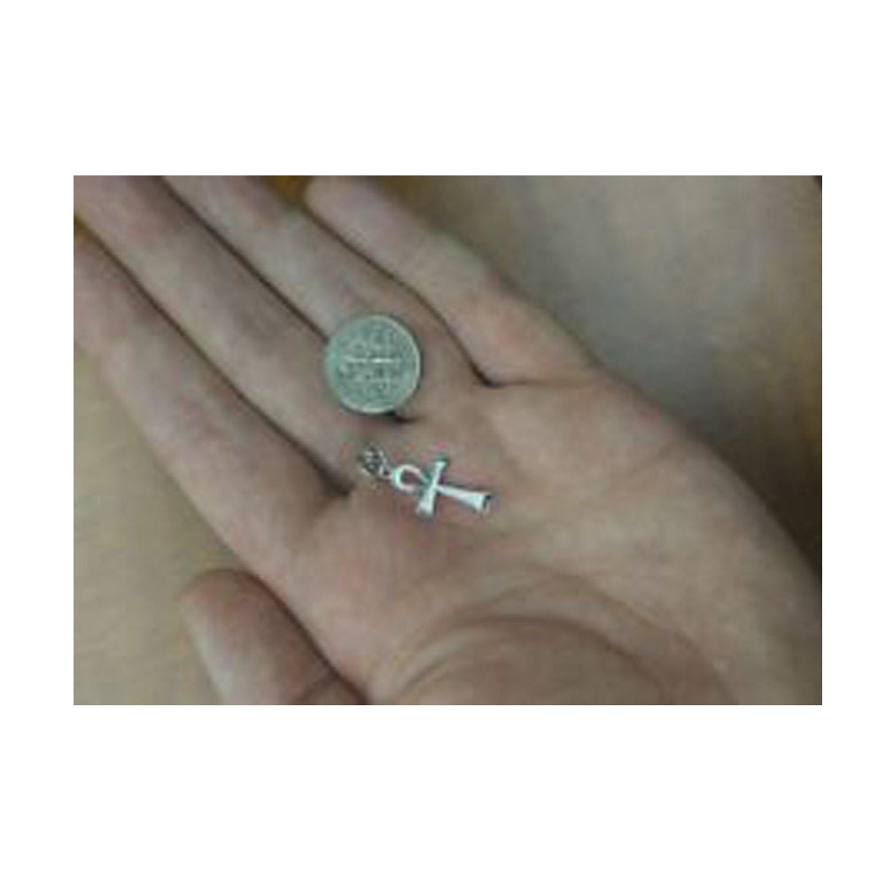 Gold Egyptian Ankh Cross Charm Necklace (10K, 14K, yellow, white, rose gold) Karma Blingz