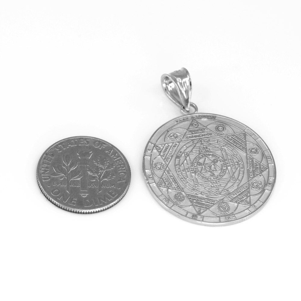 Sterling Silver Om 7 Chakra Calendar Yoga Meditation Necklace Karma Blingz
