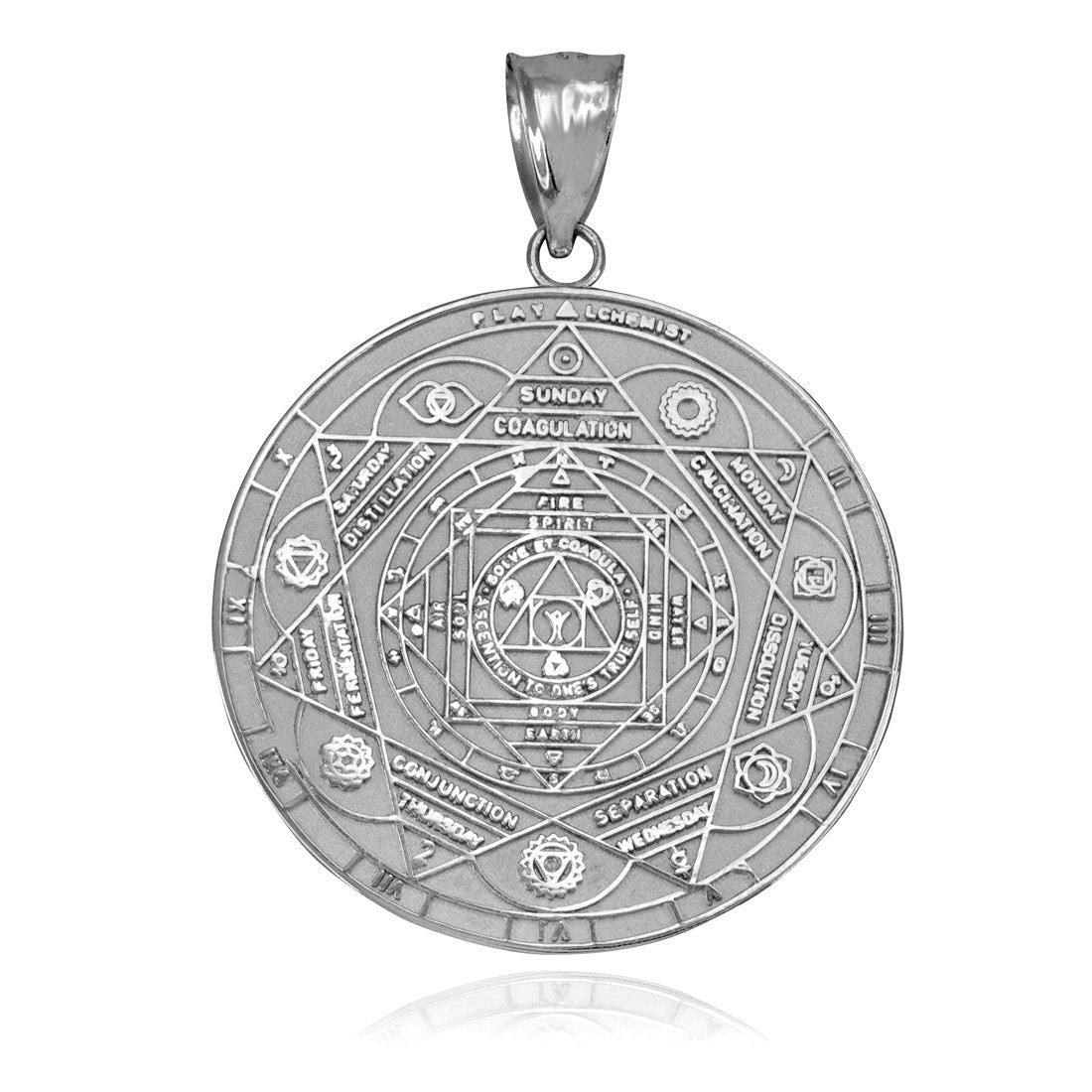 Gold Om 7 Chakra Calendar Yoga Meditation Pendant (S/M) Karma Blingz