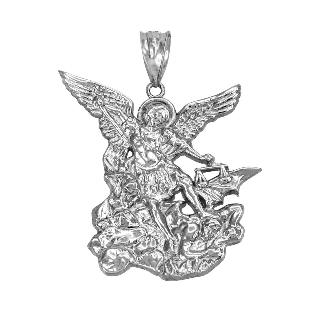 Gold Saint Michael Pendant Necklace (yellow, white, rose gold) Karma Blingz
