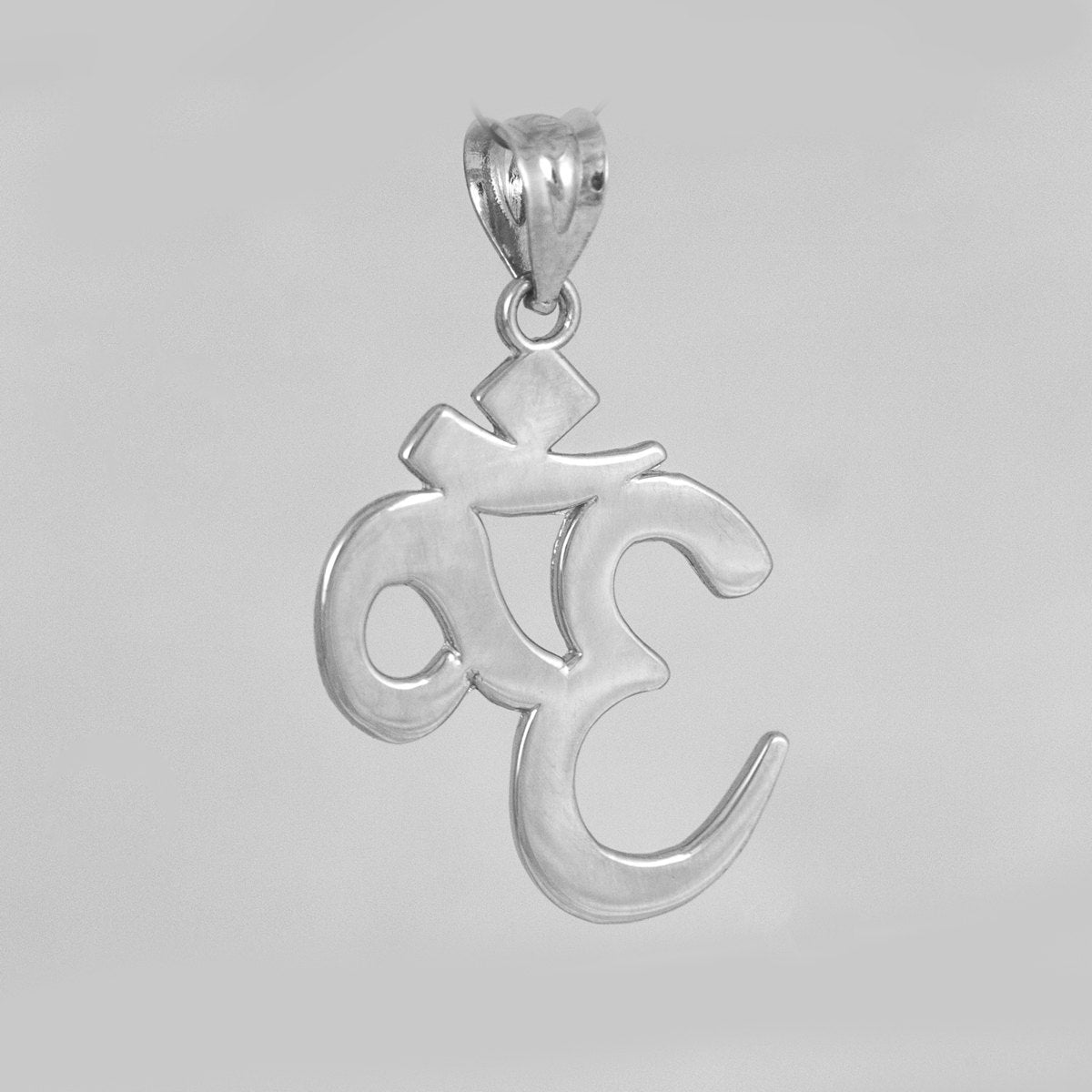 Sterling Silver Om (Aum) Yoga Charm Pendant Necklace Karma Blingz