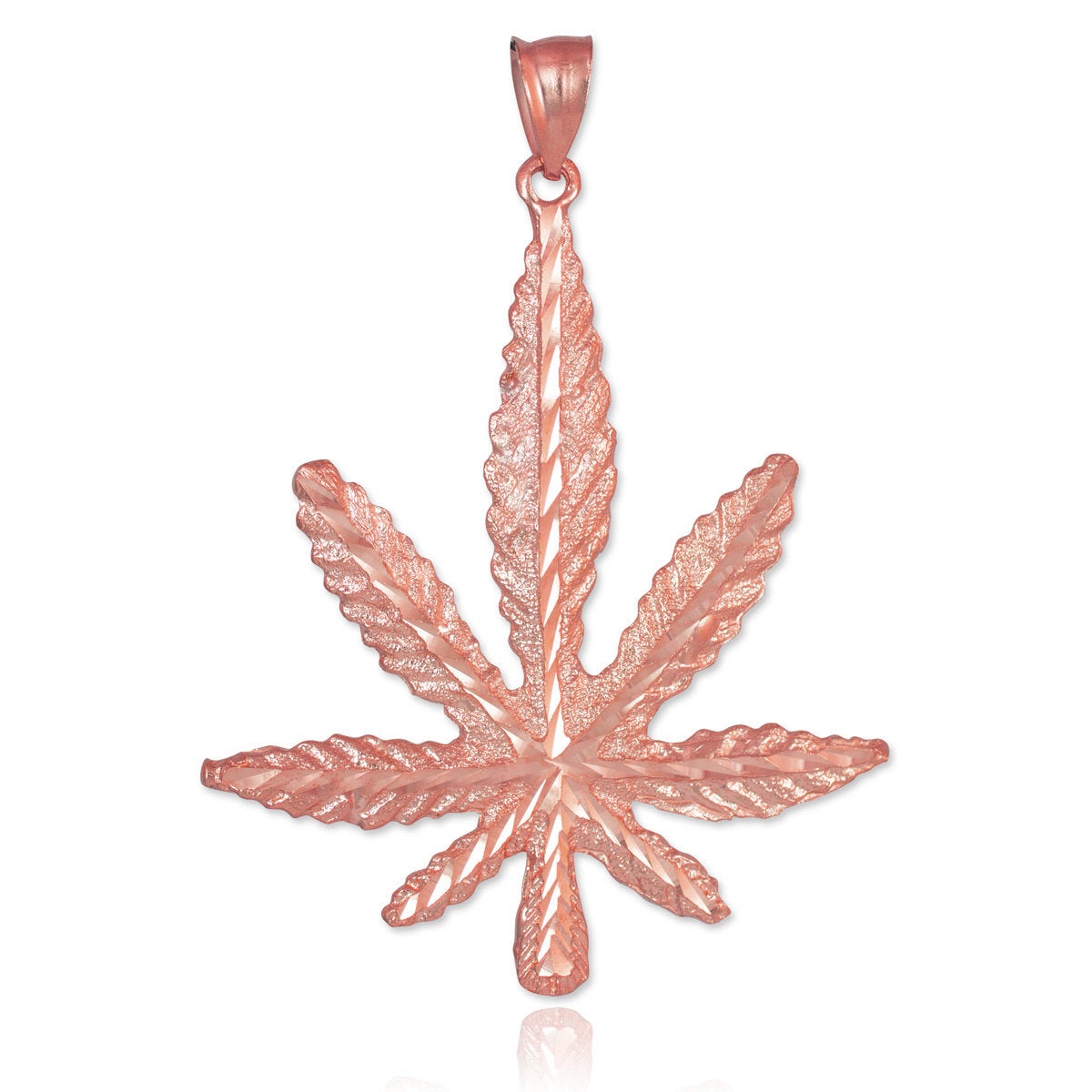 Solid Gold Marijuana Leaf Cannabis Pendant Karma Blingz