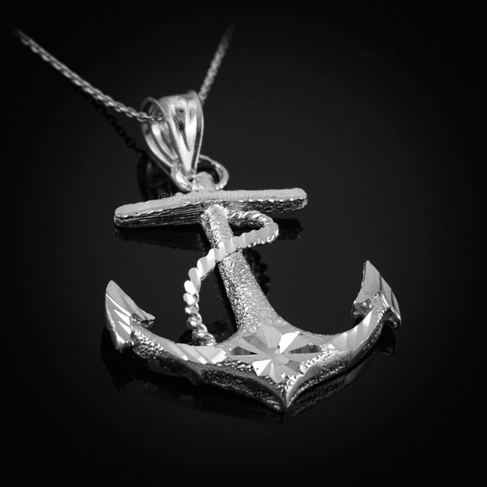 Sterling Silver Mariner Anchor Pendant Necklace Karma Blingz