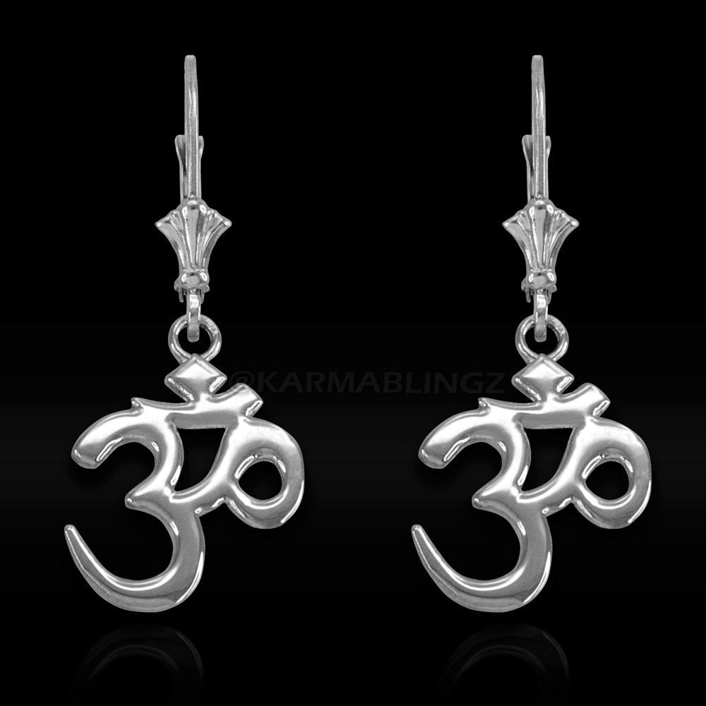 Sterling Silver Om (Aum) Mantra Yoga Earrings Karma Blingz