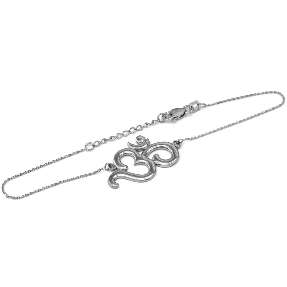 Sterling Silver Om (aum) Mantra Yoga Bracelet Karma Blingz