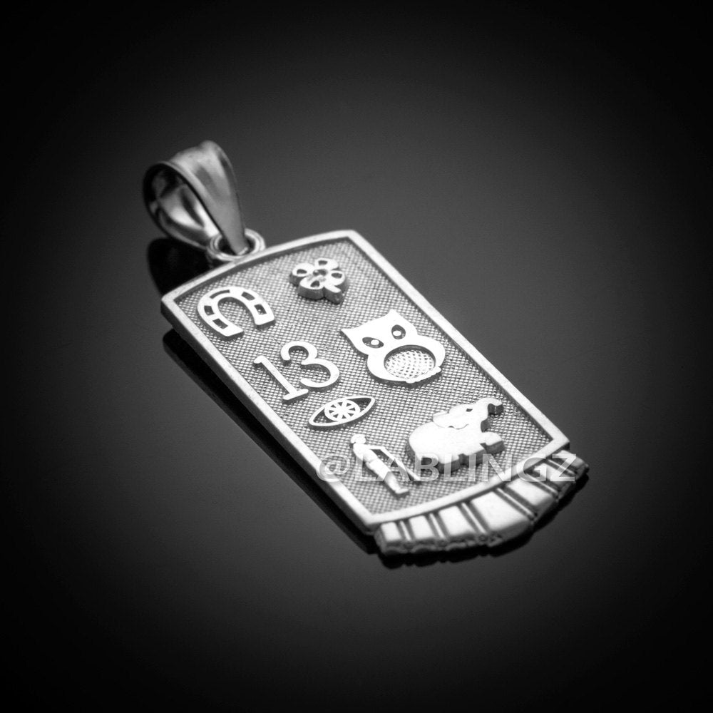 Gold Lucky Charm Good Luck Symbols Talisman Pendant Necklace (10k, 14k) Karma Blingz