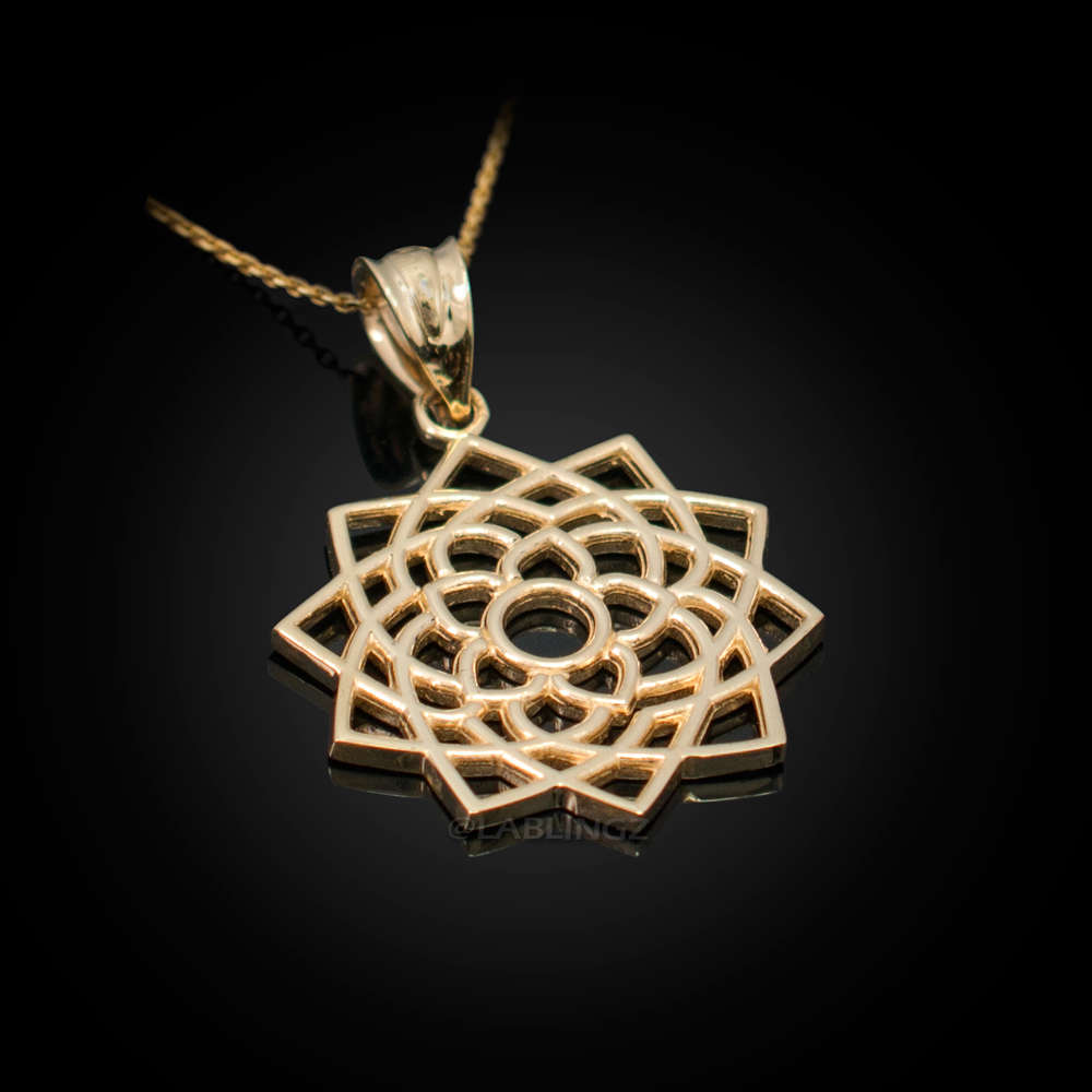 Gold Sahasrara (Unity) Chakra Yoga Jewelry Pendant Necklace (yellow, white, rose gold, 10k, 14k) Karma Blingz