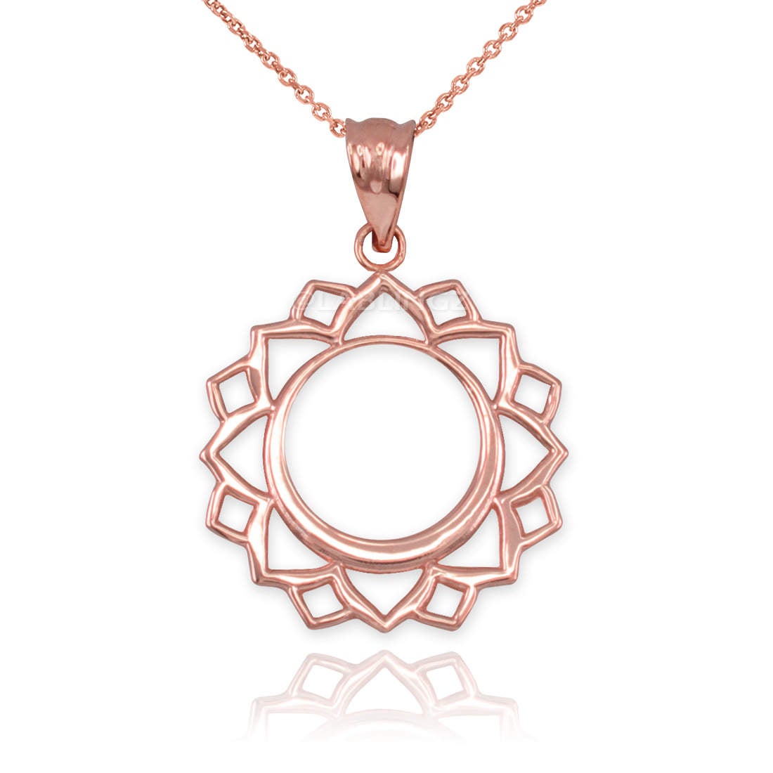 Gold Vishuddha (Communication) Chakra Yoga Pendant Necklace (yellow, white, rose gold, 10k, 14k) Karma Blingz