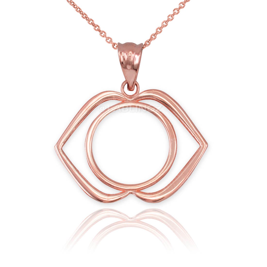 Gold Ajna Chakra (3rd eye) Pendant Necklace (yellow, white, rose gold, 10k, 14k) Karma Blingz