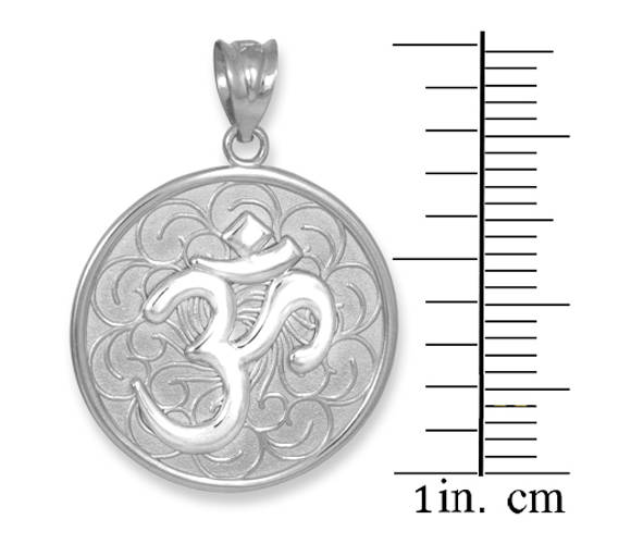 Gold Om (Aum) Yoga Medallion Pendant Necklace (yellow, white, rose gold) Karma Blingz