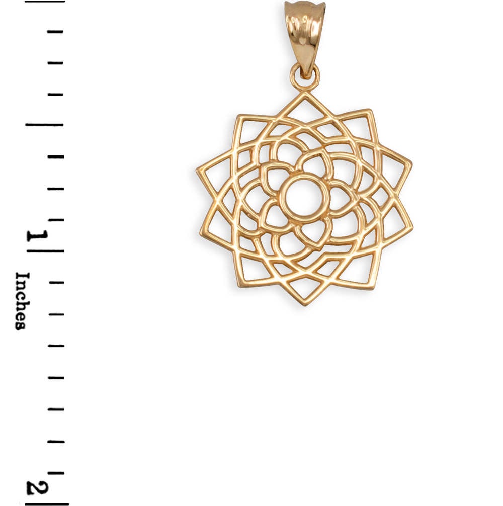 Gold Sahasrara (Unity) Chakra Yoga Jewelry Pendant Necklace (yellow, white, rose gold, 10k, 14k) Karma Blingz