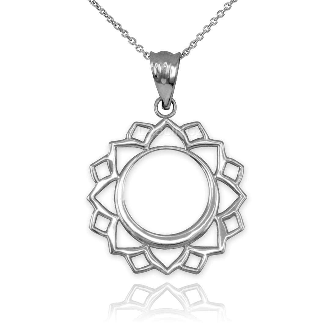 Gold Vishuddha (Communication) Chakra Yoga Pendant Necklace (yellow, white, rose gold, 10k, 14k) Karma Blingz