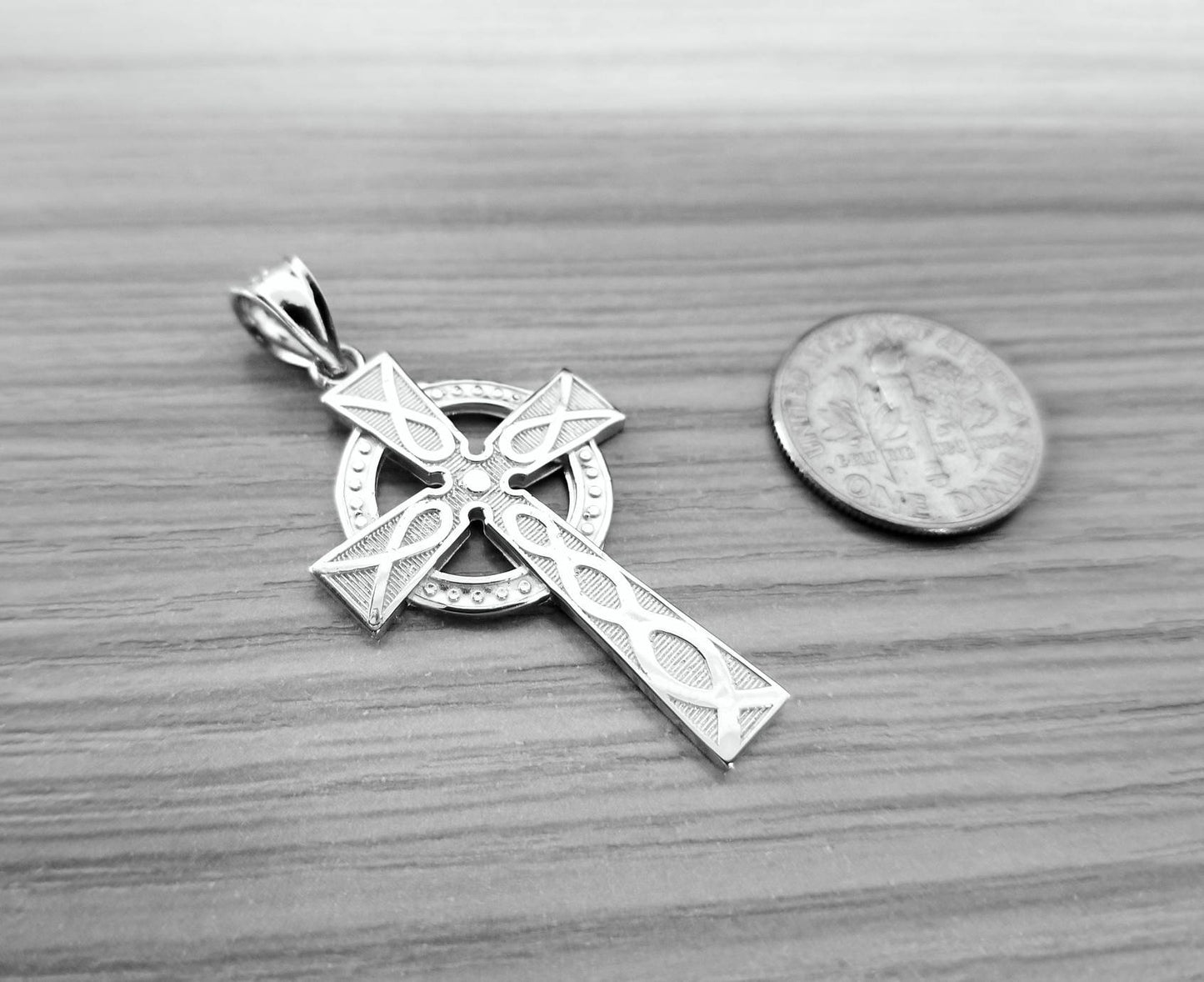Sterling Silver Celtic Cross Pendant Necklace Karma Blingz