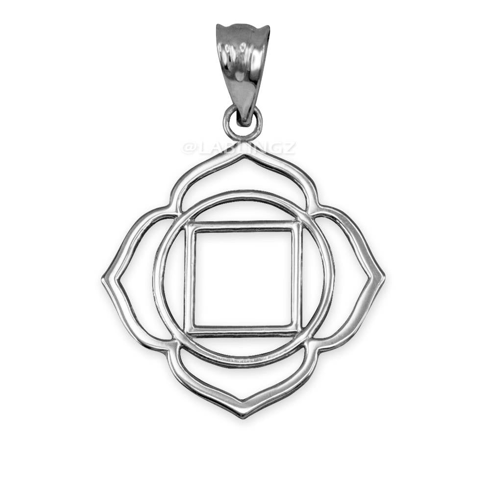 Sterling Silver Muladhara (Root) Chakra Yoga Pendant Necklace Karma Blingz