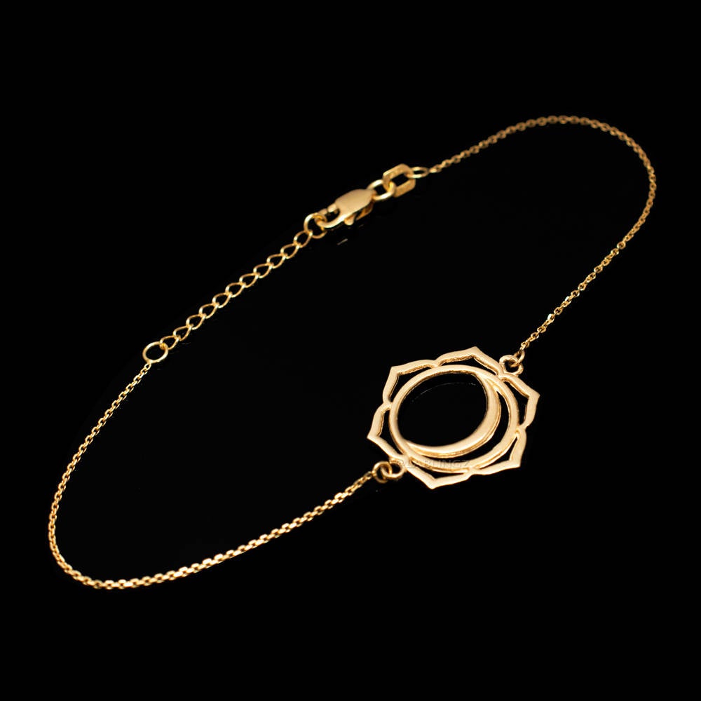 14K Gold Svadhishthana (Creativity) Chakra Yoga Bracelet (yellow, white, rose gold) Karma Blingz