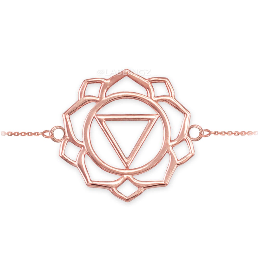 14K Gold Manipura (Confidence) Chakra Yoga Lotus Bracelet (yellow, white, rose gold) Karma Blingz