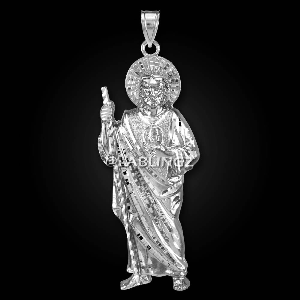 Gold Saint Jude Large Pendant (yellow, white, rose gold, 10k, 14k) Karma Blingz