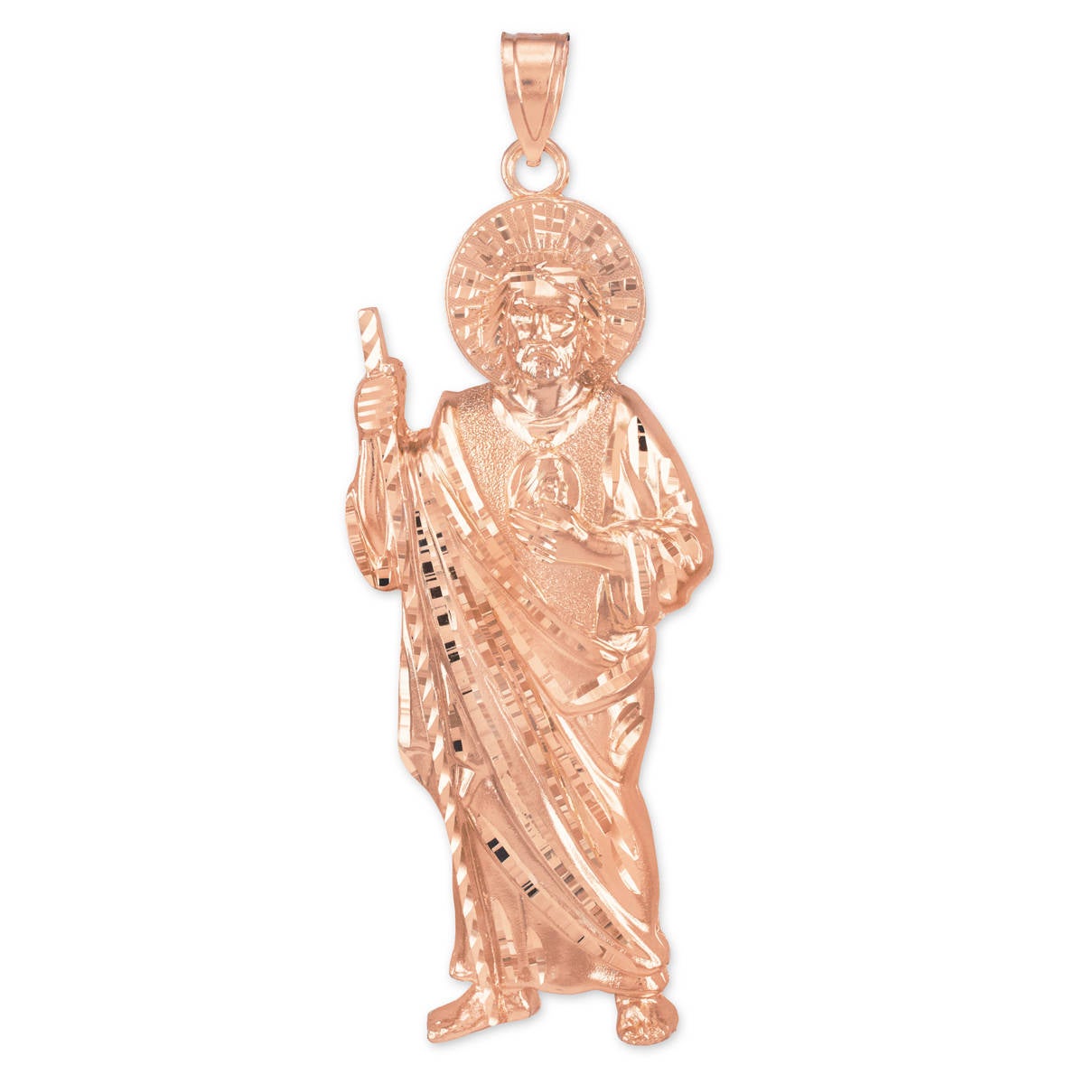 Gold Saint Jude Large Pendant (yellow, white, rose gold, 10k, 14k) Karma Blingz