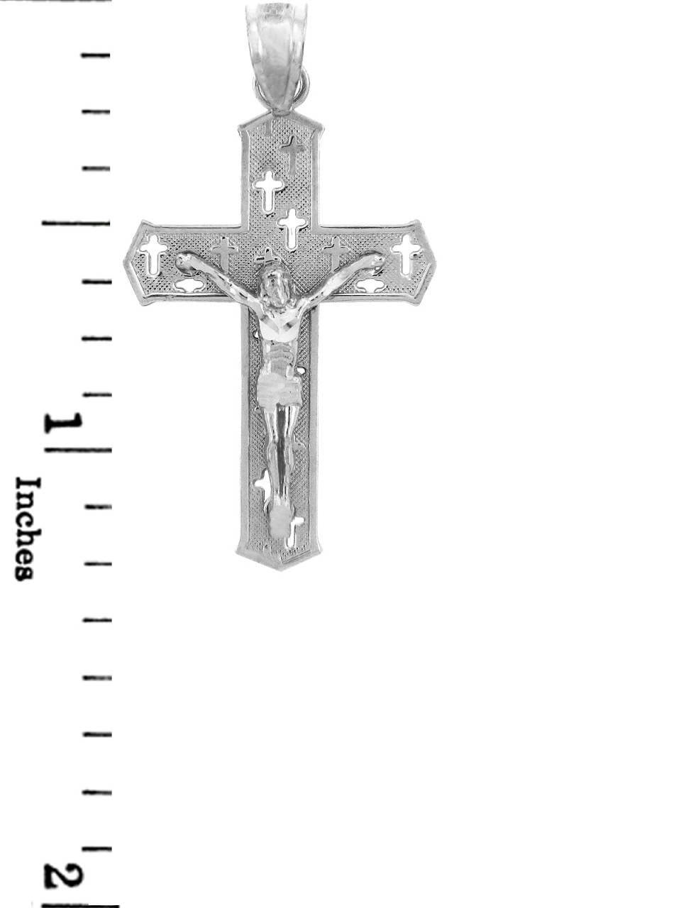 Gold Crucifix Cross Charm Pendant Necklace (10k, 14k, yellow, white, rose gold) Karma Blingz