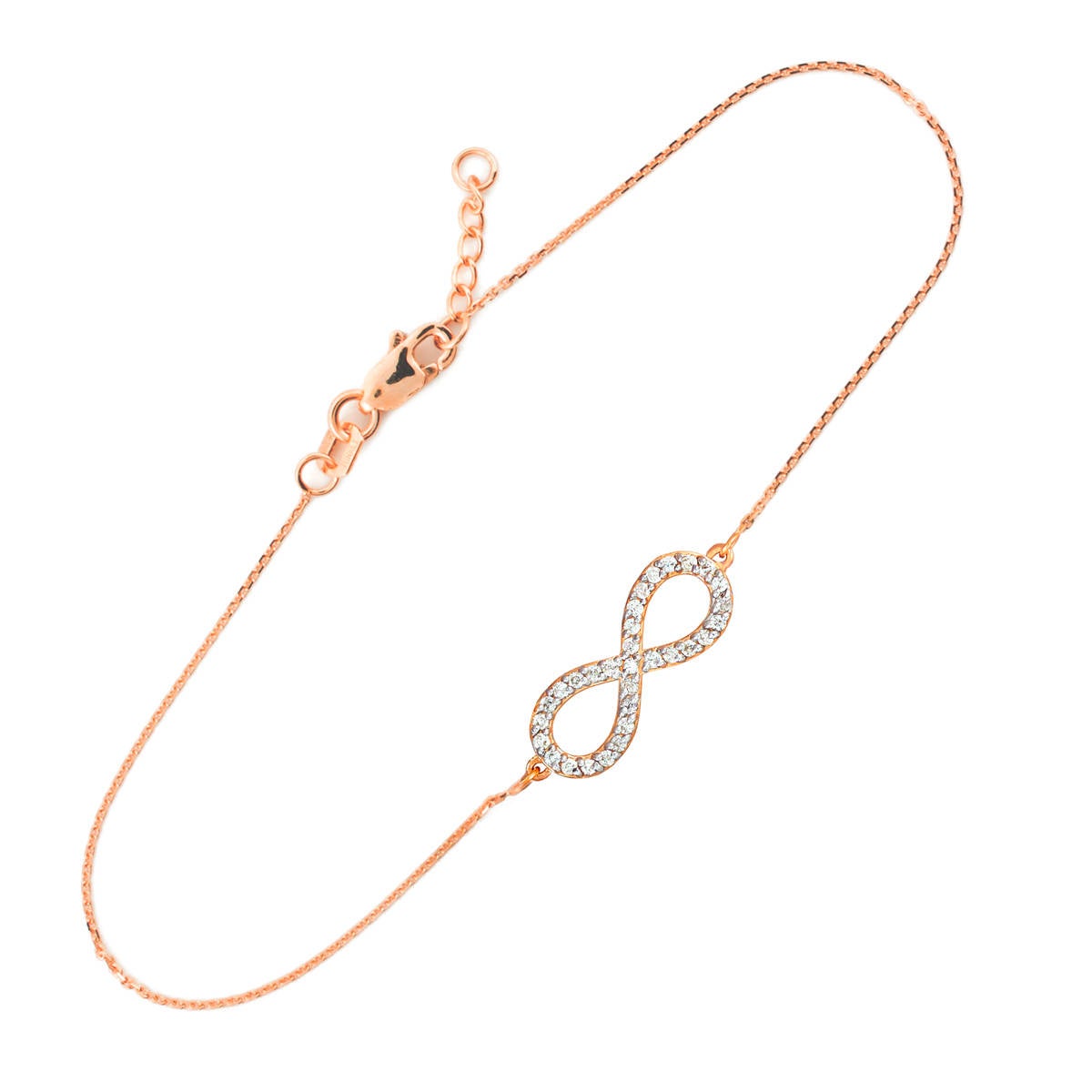 14K Gold Diamond Pave Infinity Bracelet (yellow, white, rose gold) Karma Blingz