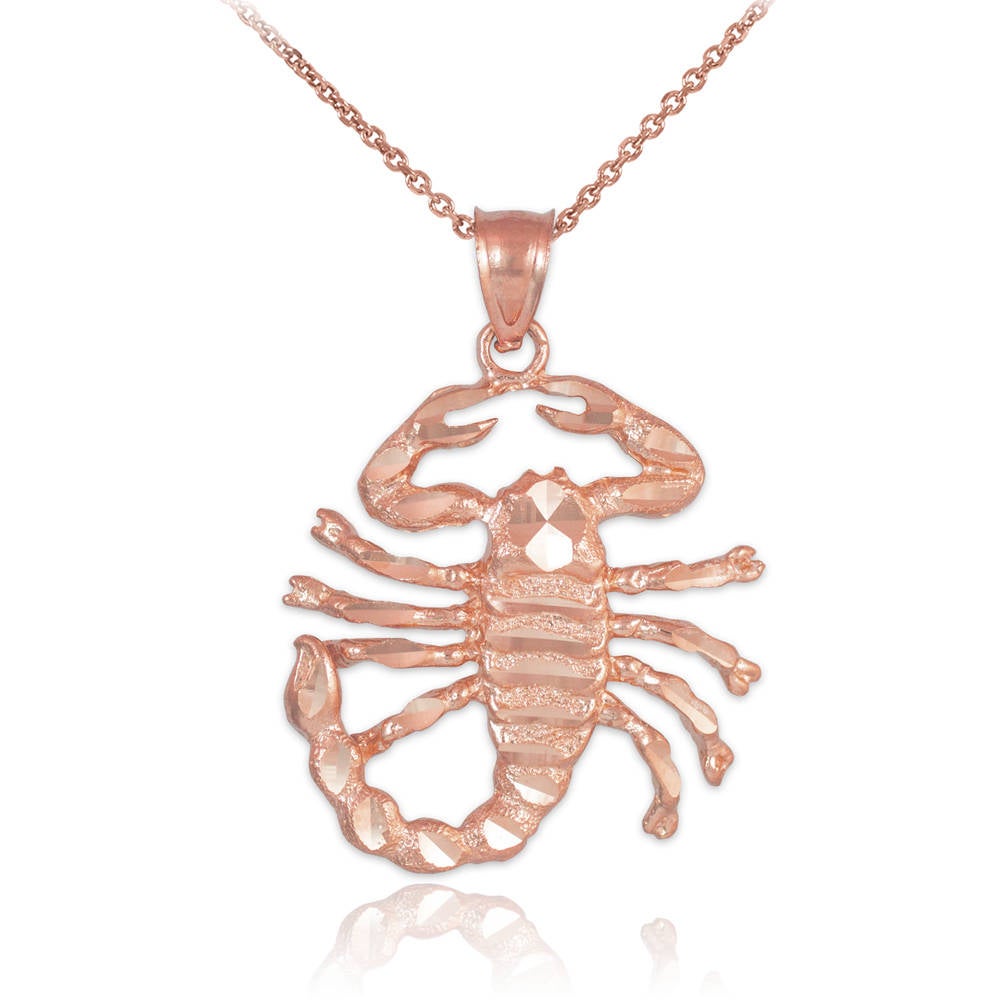 Solid Gold Scorpion Nugget Pendant Necklace (10k, 14k, yellow, white, rose gold) Karma Blingz