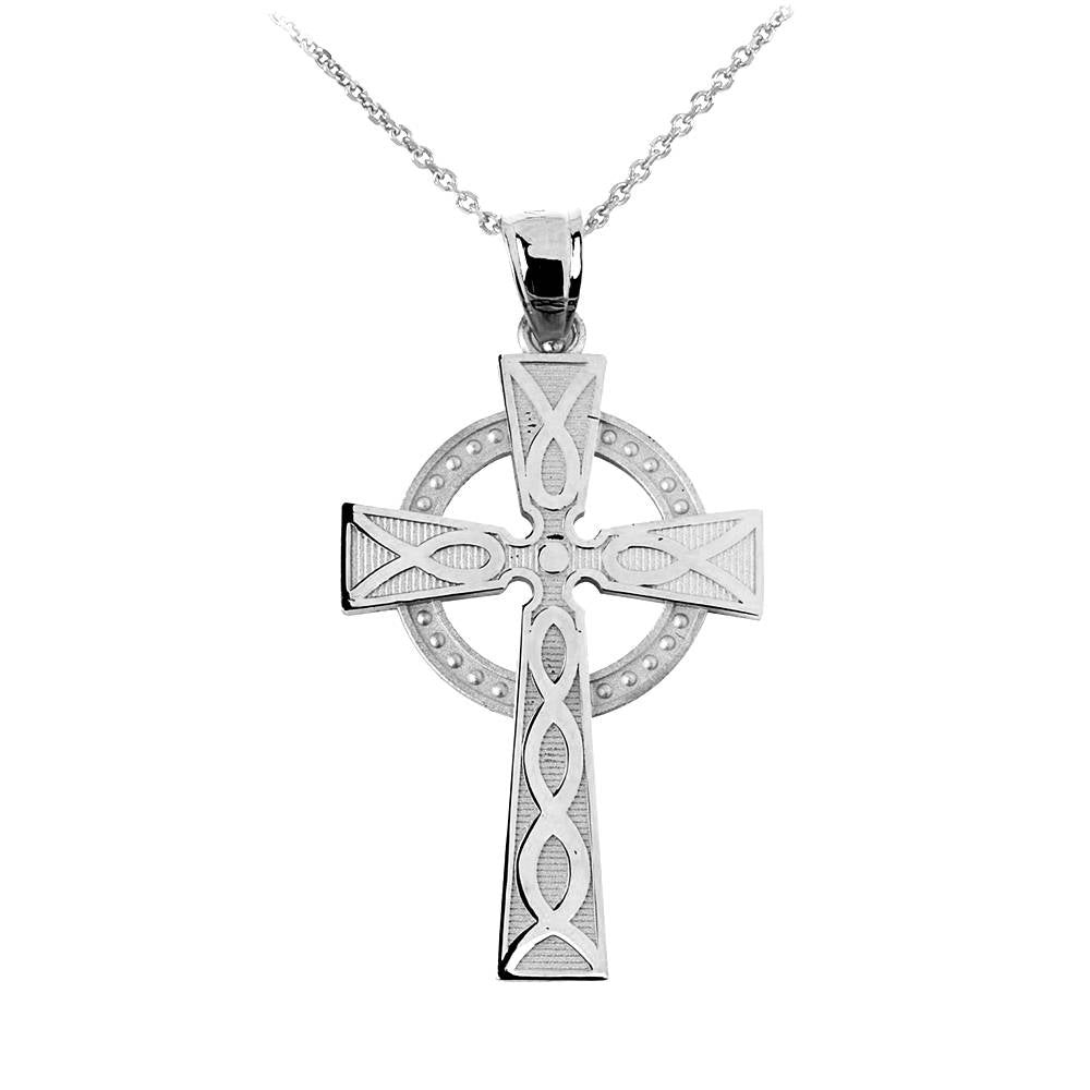 Sterling Silver Celtic Cross Pendant Necklace Karma Blingz