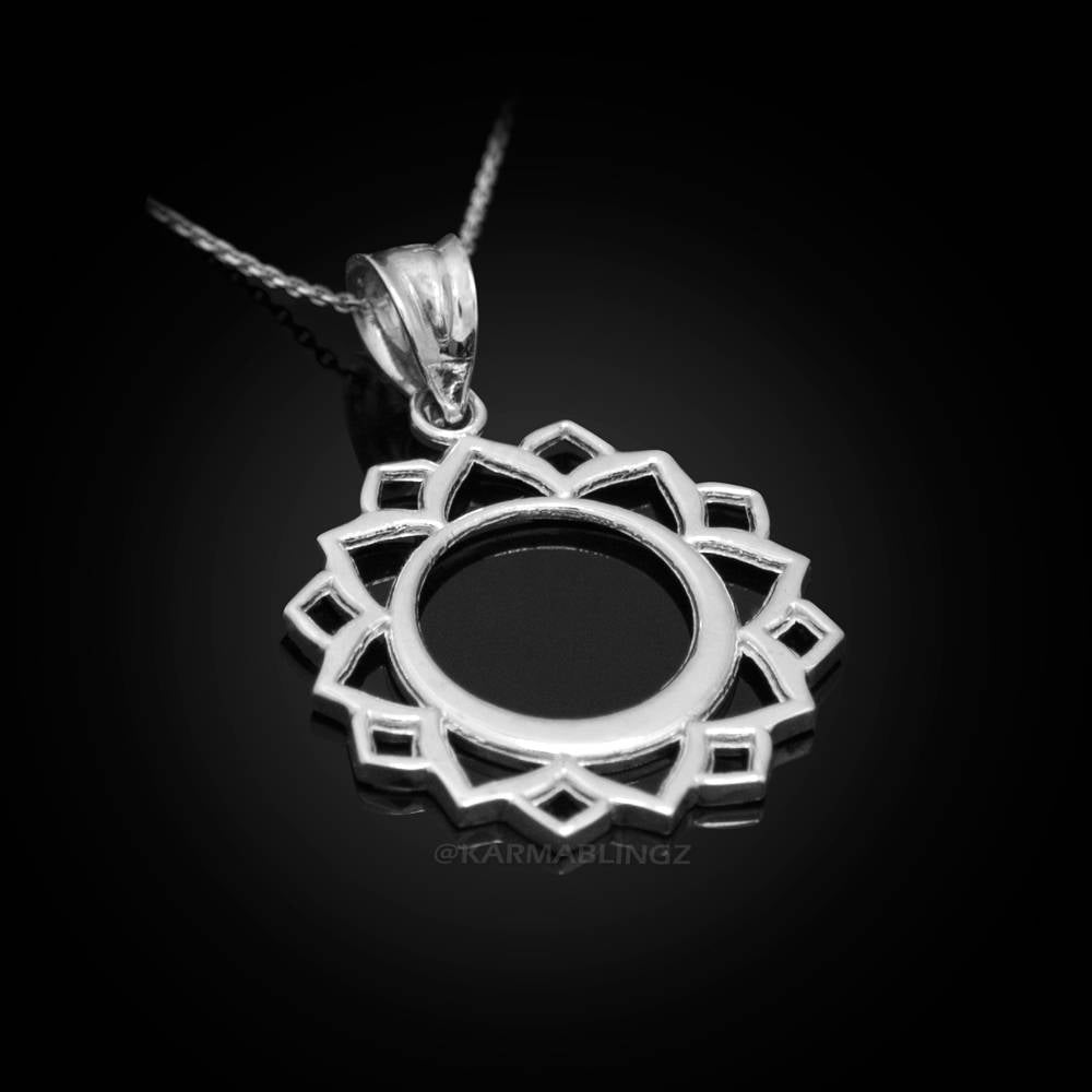 Sterling Silver Vishuddha (Communication) Chakra Yoga Pendant Necklace Karma Blingz