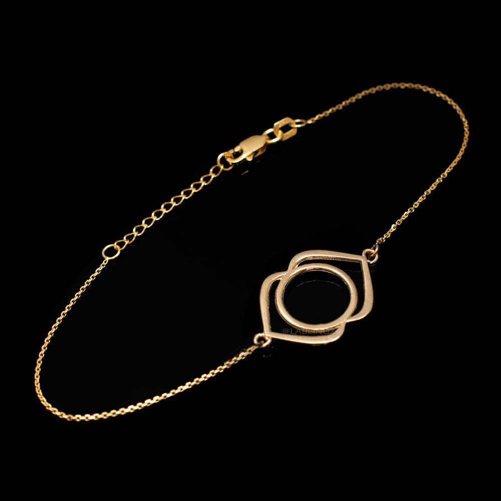 14K Gold Ajna (3rd eye) Chakra Yoga Bracelet (yellow, white, rose gold) Karma Blingz