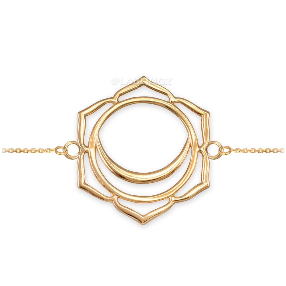 14K Gold Svadhishthana (Creativity) Chakra Yoga Bracelet (yellow, white, rose gold) Karma Blingz