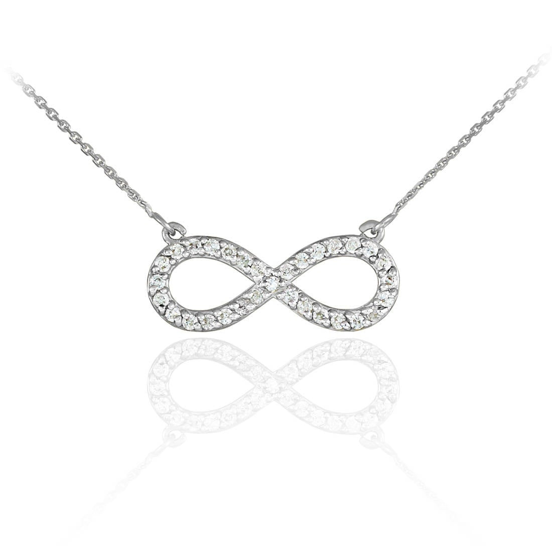 14K Gold Diamond Infinity Necklace (yellow, white, rose gold) Karma Blingz