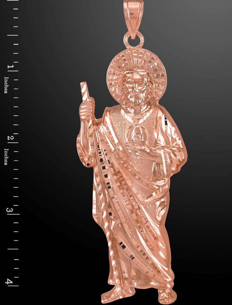 Gold Saint Jude Large Pendant (yellow, white, rose gold, 10k, 14k) Karma Blingz