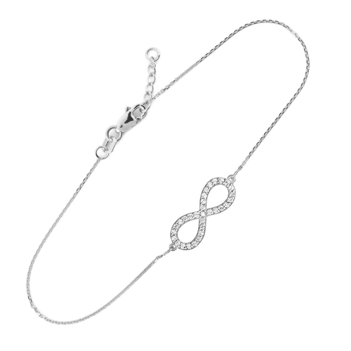 14K Gold Diamond Pave Infinity Bracelet (yellow, white, rose gold) Karma Blingz