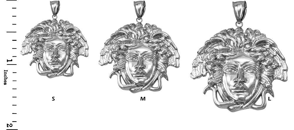 Gold Medusa Pendant (small, medium, large, 10k, 14k, yellow, white, rose gold) Karma Blingz