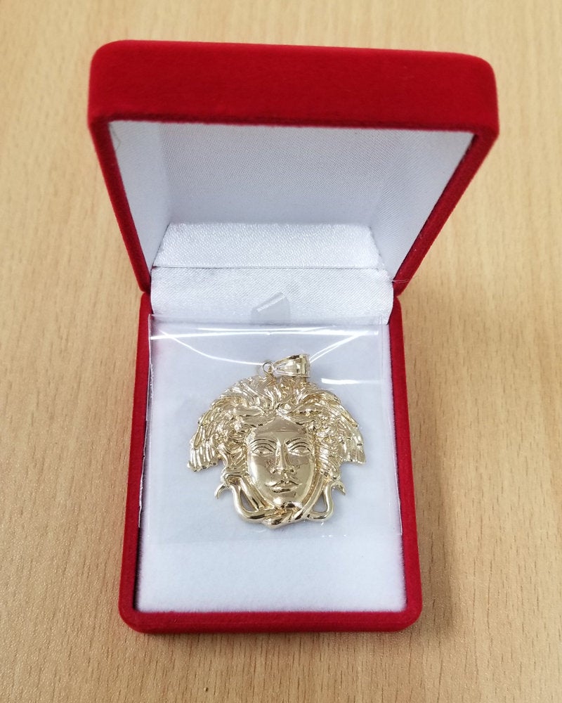 Gold Medusa Pendant (small, medium, large, 10k, 14k, yellow, white, rose gold) Karma Blingz