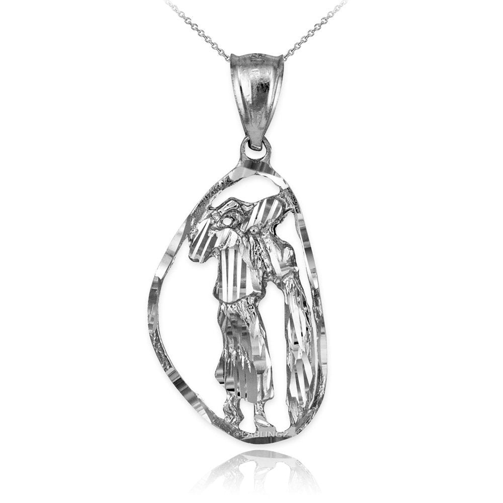 Sterling Silver Aquarius Zodiac Sign DC Pendant Necklace Karma Blingz