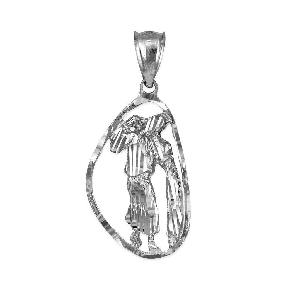 Sterling Silver Aquarius Zodiac Sign DC Pendant Necklace Karma Blingz