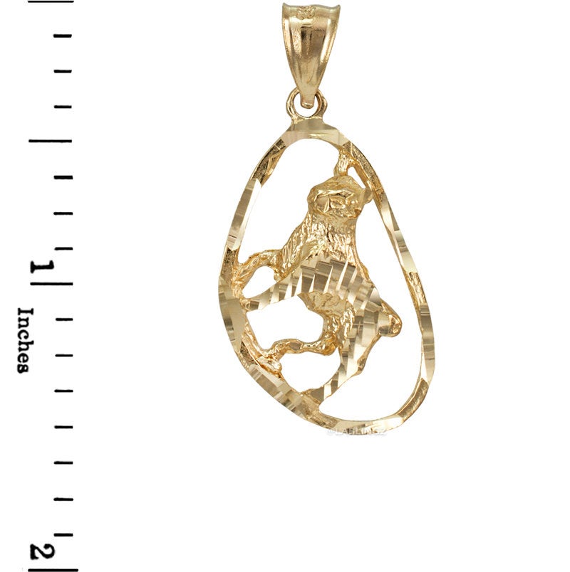 Gold Taurus Zodiac Sign DC Pendant Necklace (yellow, white, rose gold, 10K, 14K) Karma Blingz