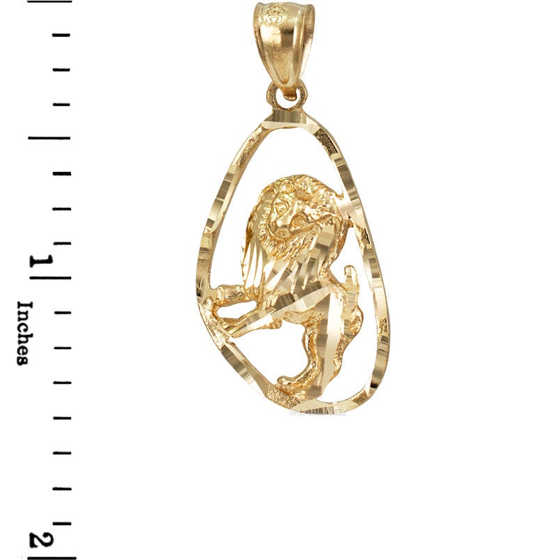 Gold Leo Zodiac Sign DC Pendant Necklace (yellow, white, rose gold, 10K, 14K) Karma Blingz