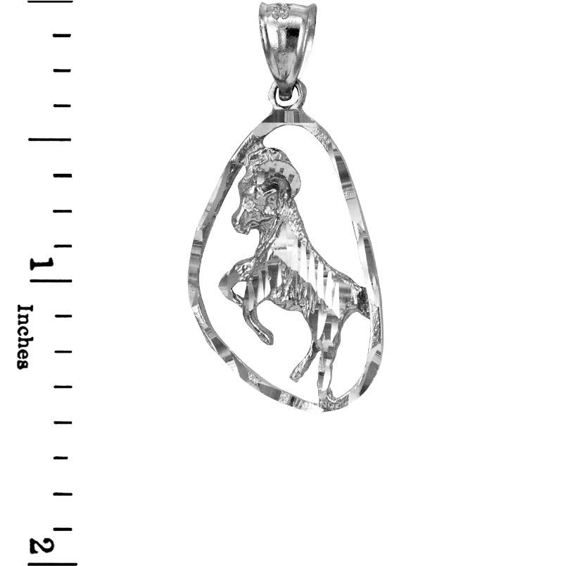 Sterling Silver Aries Zodiac Sign DC Pendant Necklace Karma Blingz