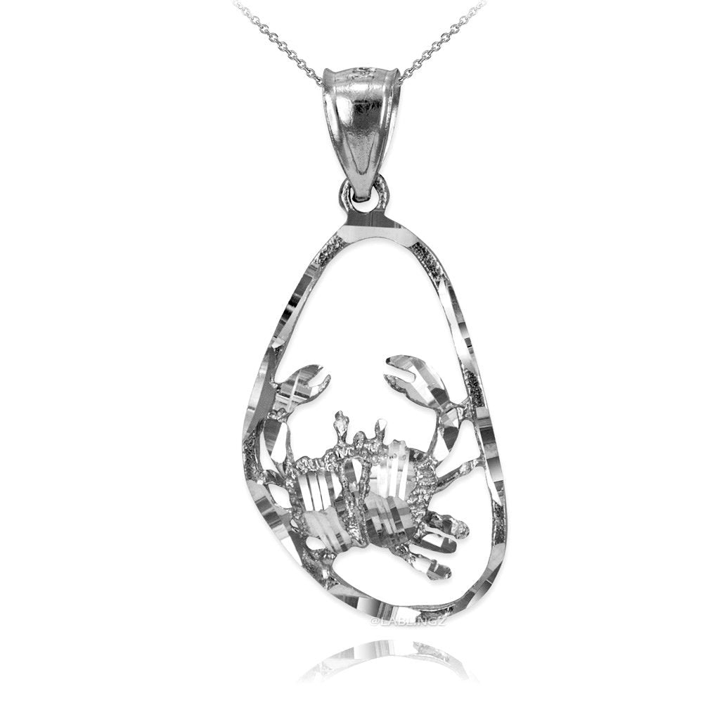 Sterling Silver Cancer Zodiac Sign DC Pendant Necklace Karma Blingz